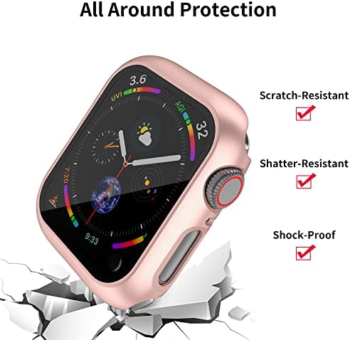 [16 חבילה] מארז מחשב קשה של PKMH עם מגן מסך תואם לסדרת Apple Watch 4/5/6/SE 40 ממ, קצה מלא מסביב לכסות מסגרת נגד פגוש מגן לאביזרי Smartwatch